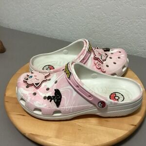 Pokemon Jigglypuff Crocs Pink Marble Swirl‎ ClogsWomen's Size 11
